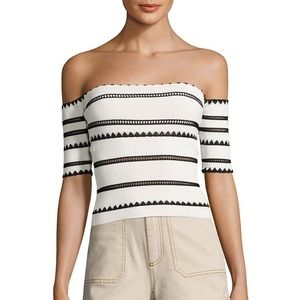 NWT- Ronny Kobo Adara Embroidered Stitch Top